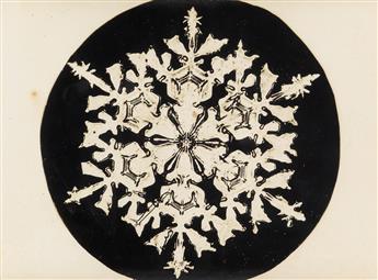 BENTLEY, WILSON A. (1865-1931) A pair of photographs of snowflakes.